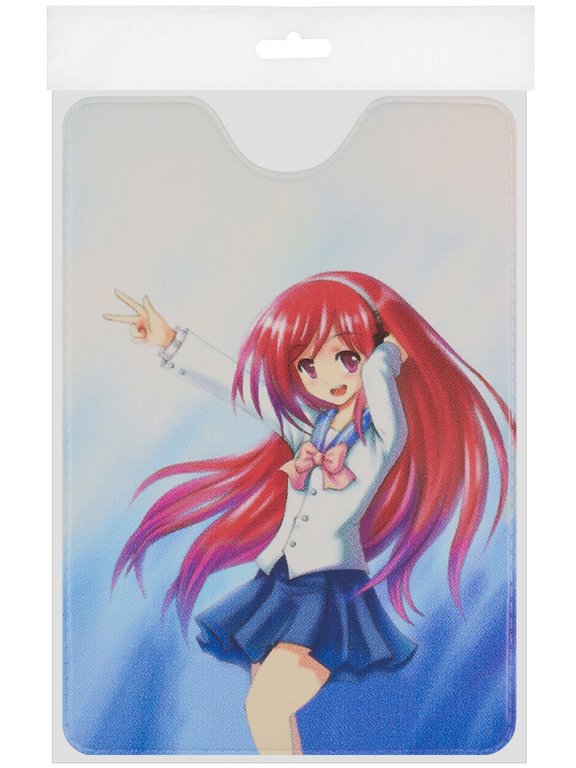 Обложка для проездного билета "Школьница" из ПВХ 7*9,5 см