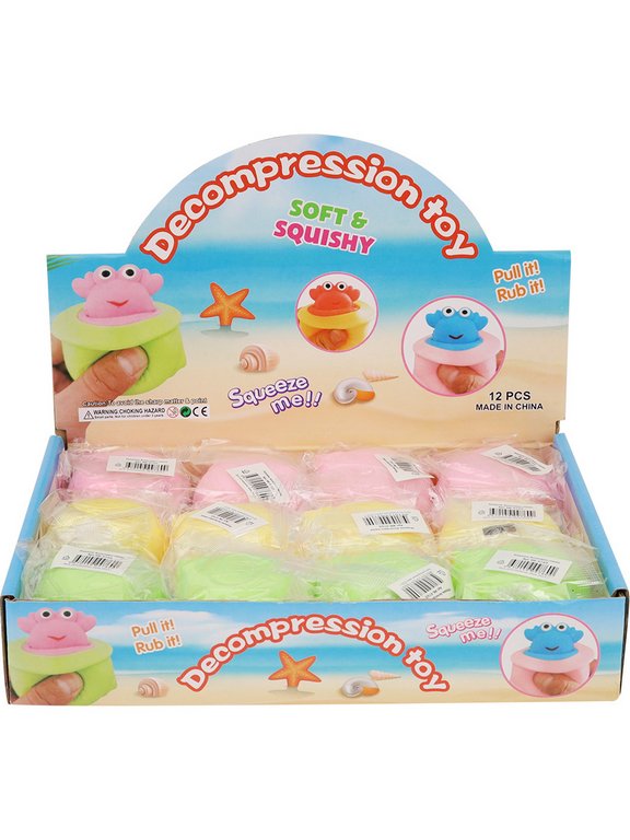 Мялка "Краб" 5,5*5 см, ассорти