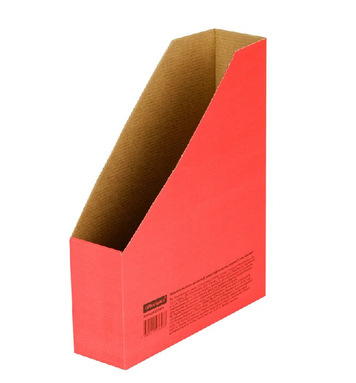 Лоток вертикальный из микрогофрокартона, 75 мм красный, OfficeSpace
