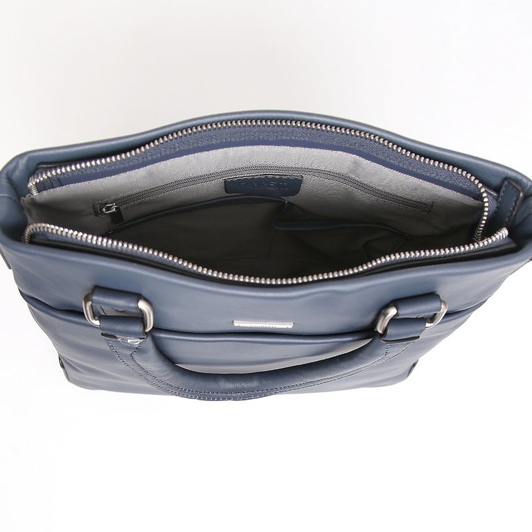 Сумка мужская FABRETTI 26х31х7 см, нат. кожа, синий
