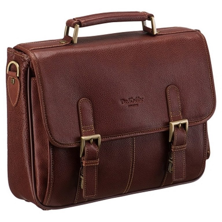 Портфель Dr.Koffer нат. кожа, коньяк