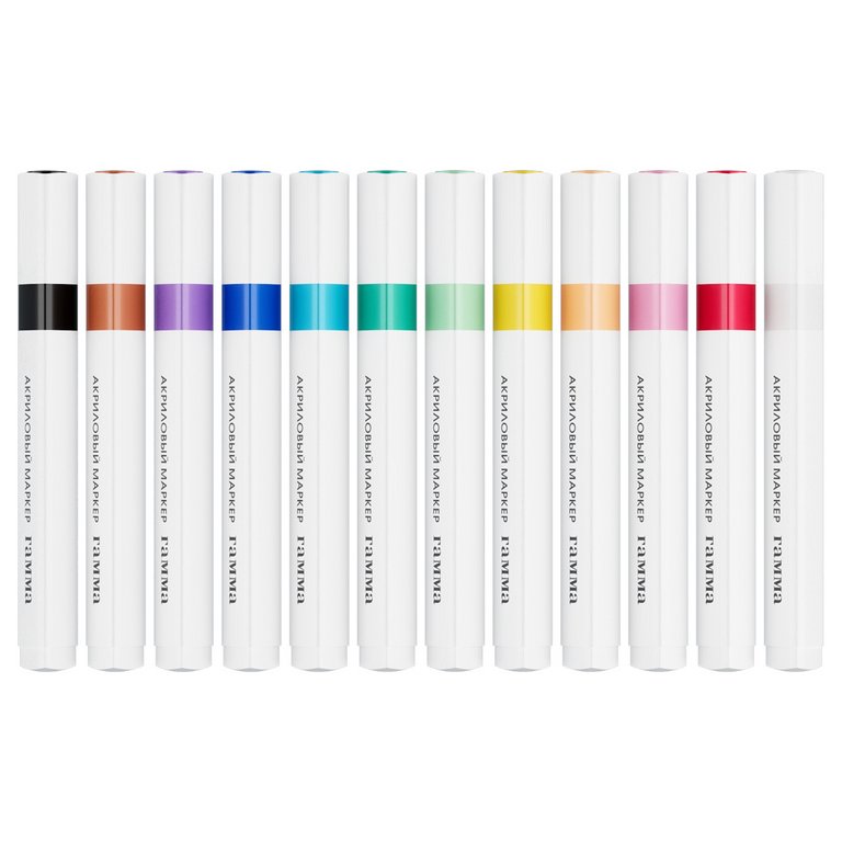 Набор маркеров акриловых 12 цв. Гамма "Классические" трёхгранные