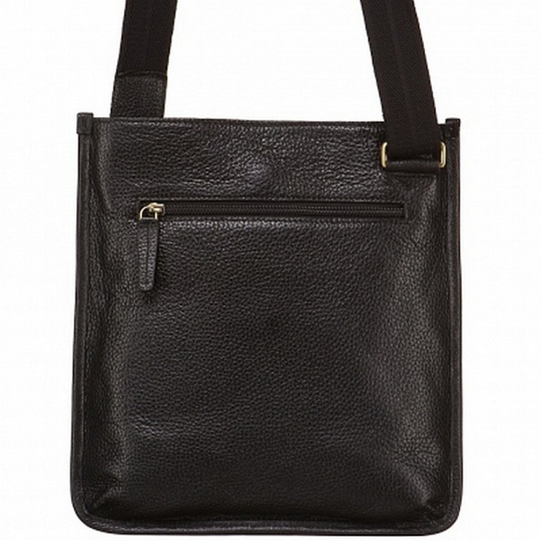 Сумка мужская Dr.Koffer 30*28*4 см, нат. кожа, на плечевом ремне, черная