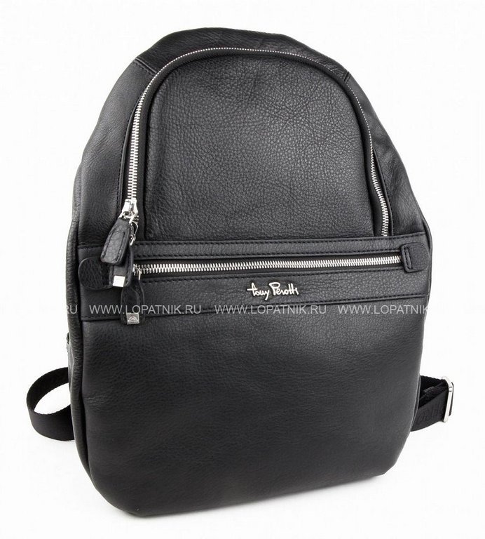 Рюкзак молодежный Tony Perotti 25*33*13 см, нат. кожа, черный