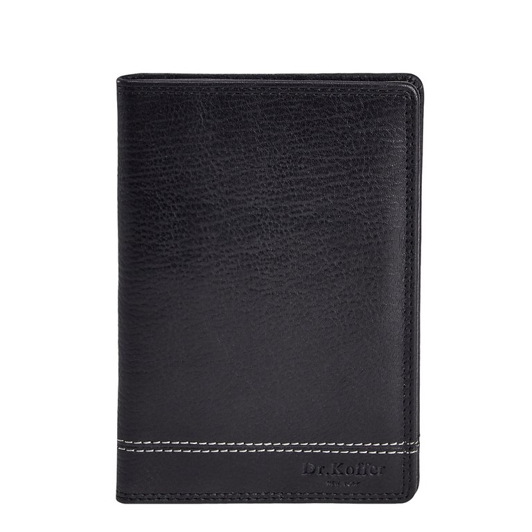 Обложка для паспорта и автодокументов Dr.Koffer нат. кожа, черный