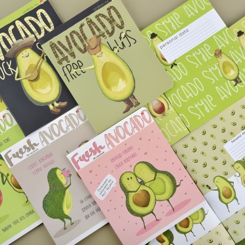 Тетрадь 48 лист кл. А5 на скрепке "Авокадо" 5 видов