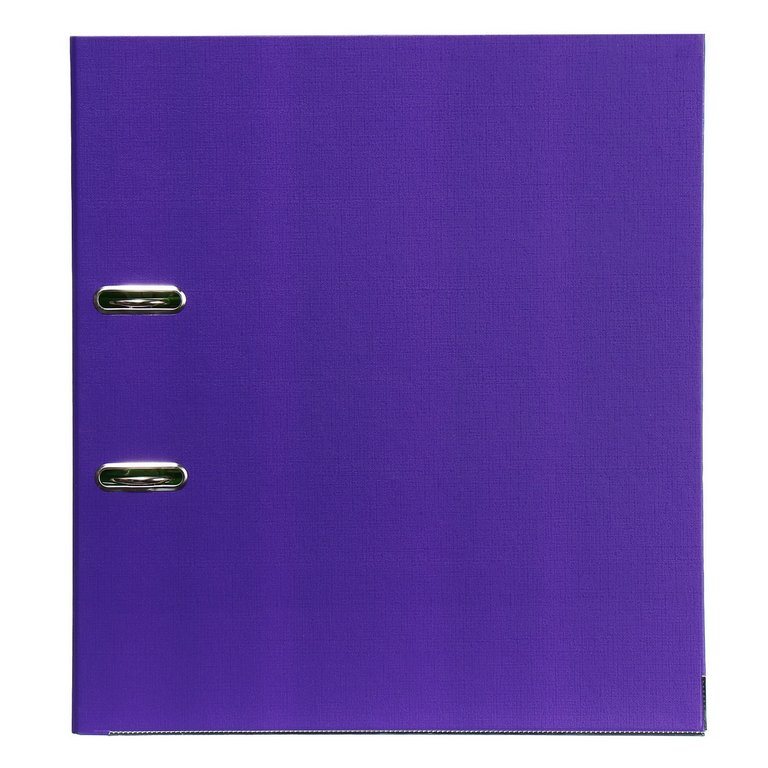 Папка-регистратор А4 75мм Lamark, двустор. покрытие, метал. окантовка,пл. карман на торце фиолетовая