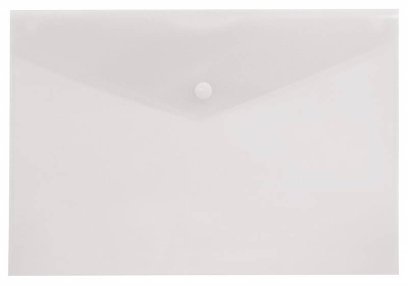 Папка-конверт на кнопке A5 пластик 0,18 мм, прозрачная Бюрократ