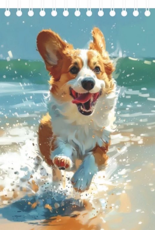 Блокнот А6  40л., 100*142 мм, на гребне Lamark "Счастливый корги"