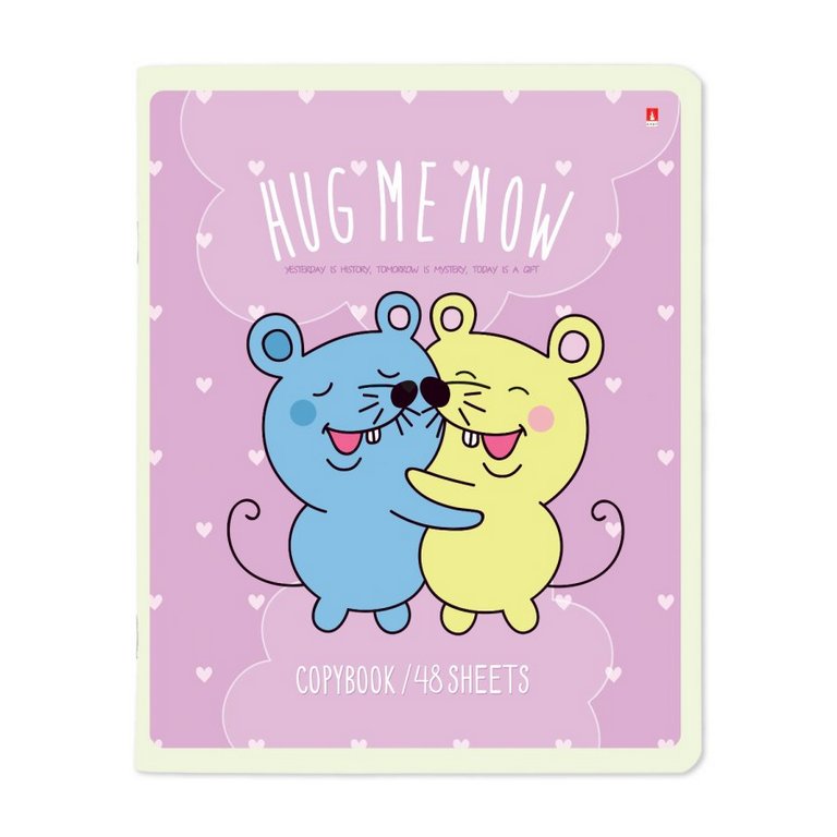 Тетрадь 48 лист кл. А5 на скрепке "ОБНИМАШКИ" 5 ВИДОВ