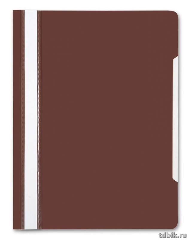 Папка-скоросшиватель А4 пластик, (0,12/0,16 мм) коричневая Бюрократ