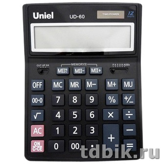 Калькулятор наст. Uniel UD-60 (12 разр., 2 питания 206*155*35мм)