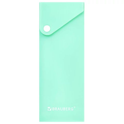 Пенал   BRAUBERG "Pastel" (пластик) 20х7см на кнопке (ассорти)
