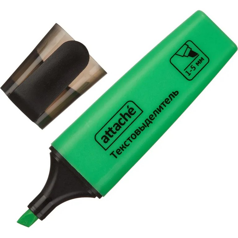 Текст-маркер Attache Colored зеленый, 1-5мм