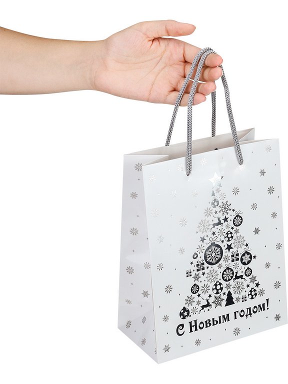 Пакет бумажный НГ 18*23см матовый "Новогоднее сияние"