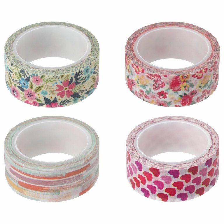 Скотч декоративный 1,5см*5м рисовая бумага (ассорти) ОСТРОВ СОКРОВИЩ