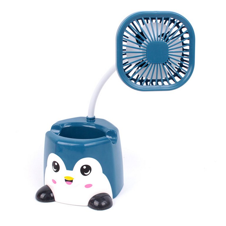 Вентилятор настольный USB 3 в 1, синий, 22,5х9 см.