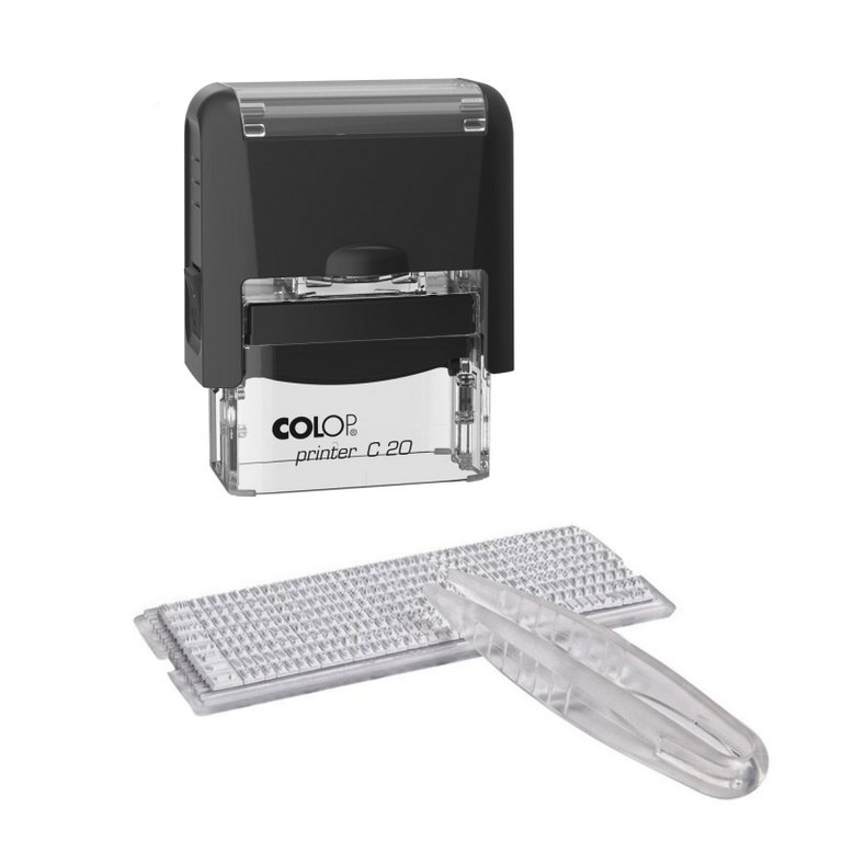 Штамп самонаборный  4 стр 38х14 мм 1 касса Colop, черный корпус