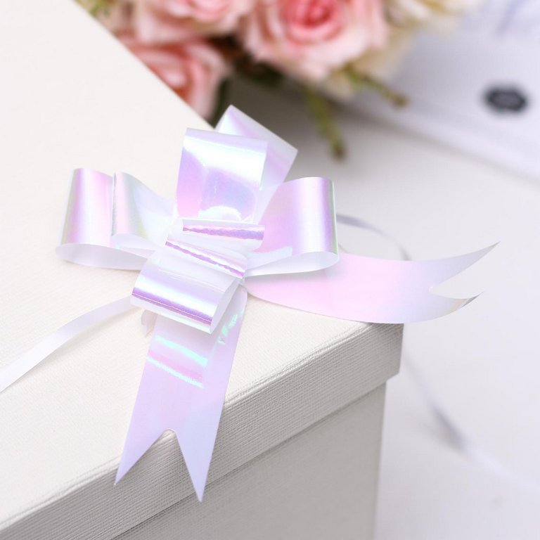 Бант Бабочка 30мм белый (перламутровый)