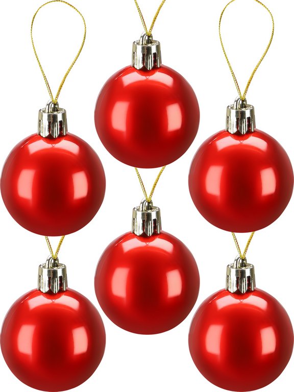 Набор шаров  цвет ассорти 40 мм 25 шт "Новогоднее настроение" (красный/золотой)