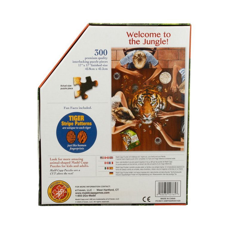 Пазлы контурные 300 дет. "Тигр" 10+