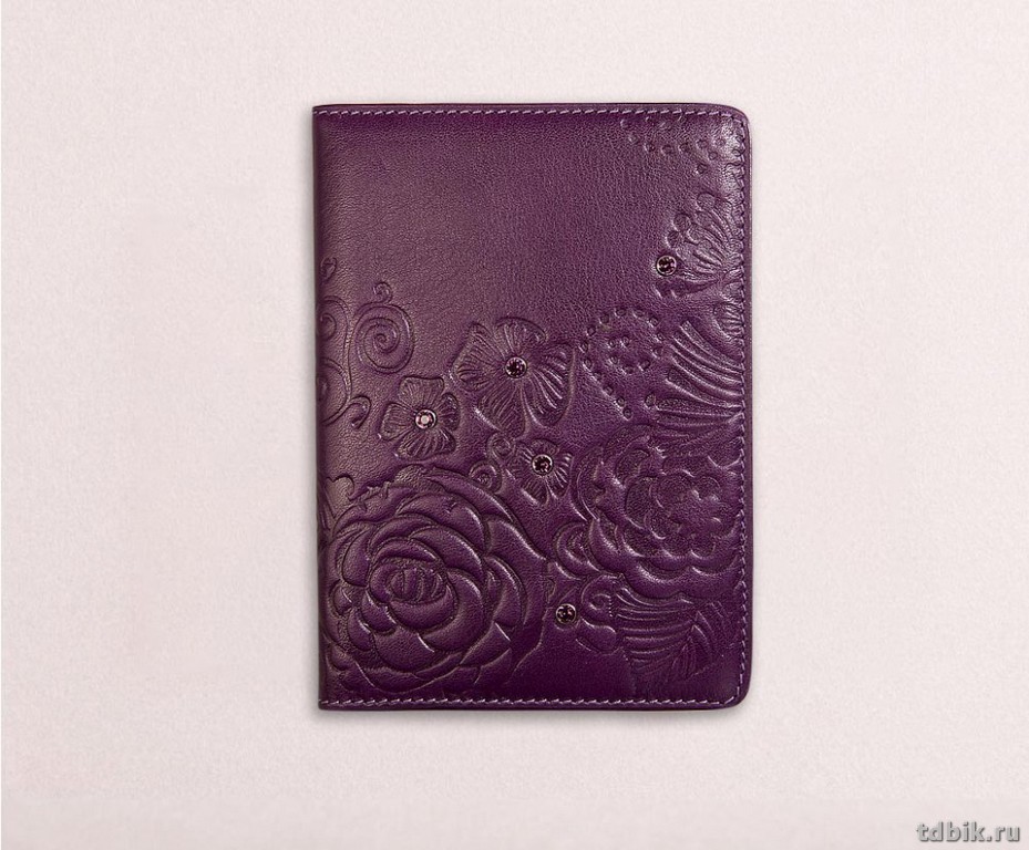 Бумажник водителя D.Morelli "Fiore-2" нат. кожа, фиолетовый