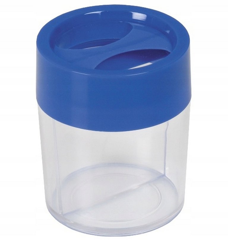 Диспенсер для скрепок магнитный, круглый, прозрачная Deli