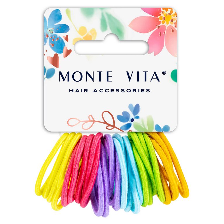 Резинки для волос в наборе 30 шт. (ассорти) 0,3*9см MONTE VITA