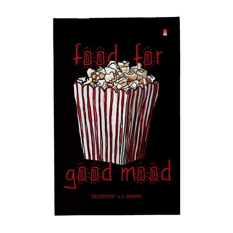 Блокнот А5  40л., 127*200 мм, на скрепке Альт "FOOD IN BLACK" мягкая обл., 4 вида