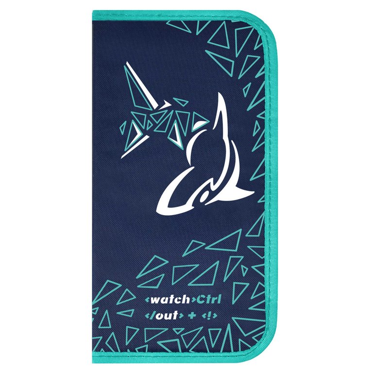 Пенал 1 отд. для мальчика Феникс+ "Акула диджитал" 10x20x2,5 см (ткань)