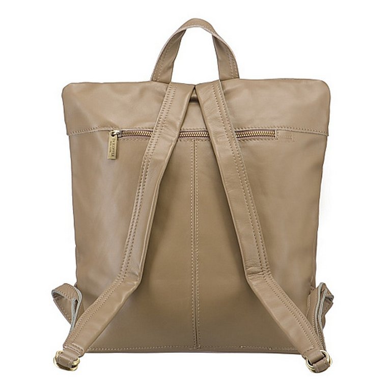 Рюкзак женский Dr.Koffer 32X38X15 см, нат.кожа, бежевый