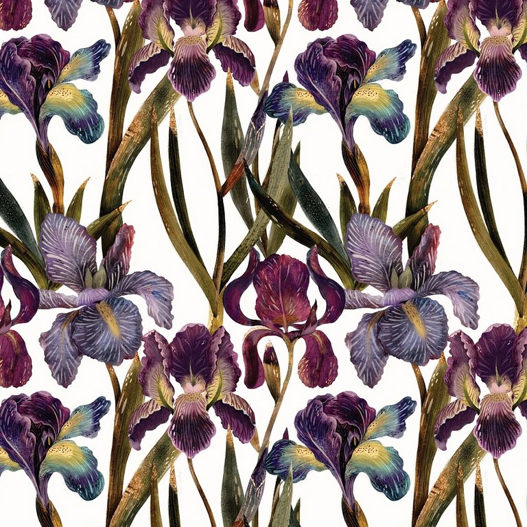 Бумага упаковочная 70*100см  в рулоне "Flora. Ирисы" BrunoVisconti