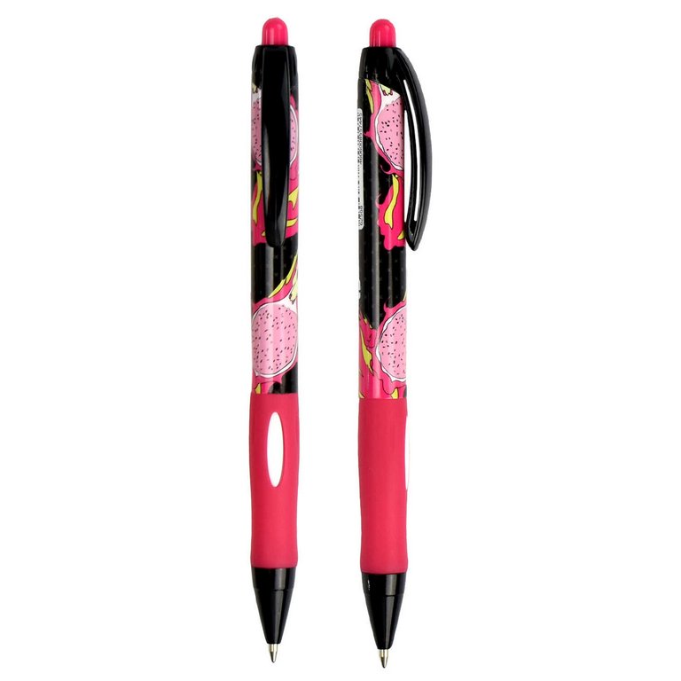 Ручка шариковая авт. с рис. Феникс + "Тропические фрукты" 0,7мм синяя, ассорти