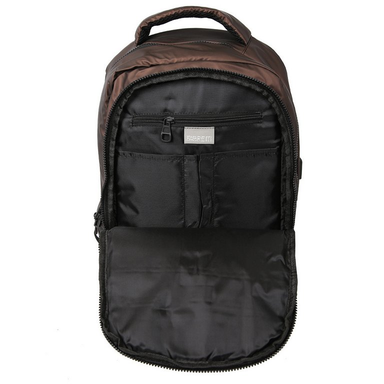 Рюкзак FABRETTI нейлон, 28X45X14см., коричневый, муж.