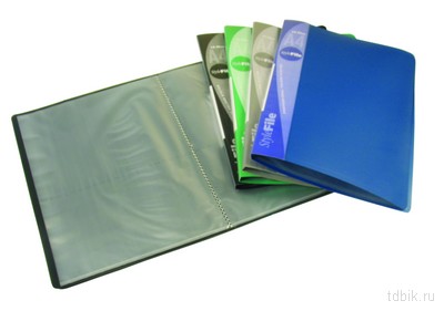 Папка А4 30 прозр.вклад. карман на торце, пластик 0,65 мм зеленая Бюрократ