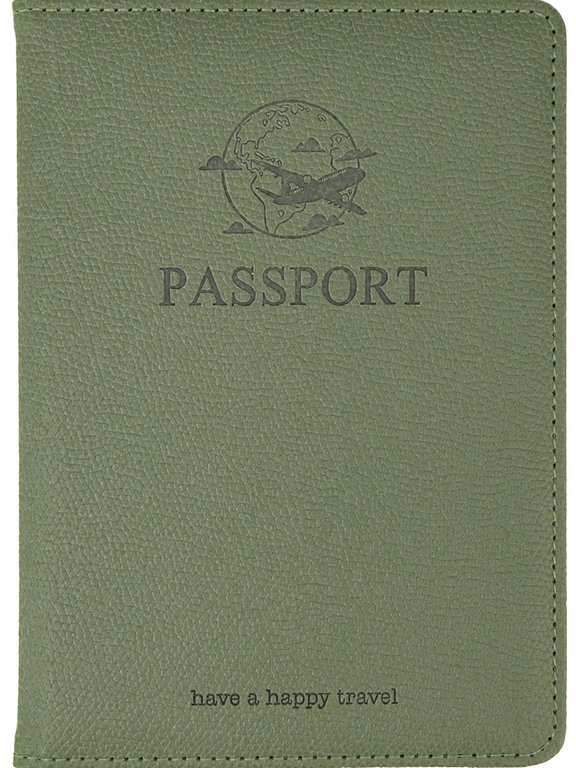 Обложка для паспорта MILAND "Гражданин" с отделениями для карт на резинке кожзам, оливковая