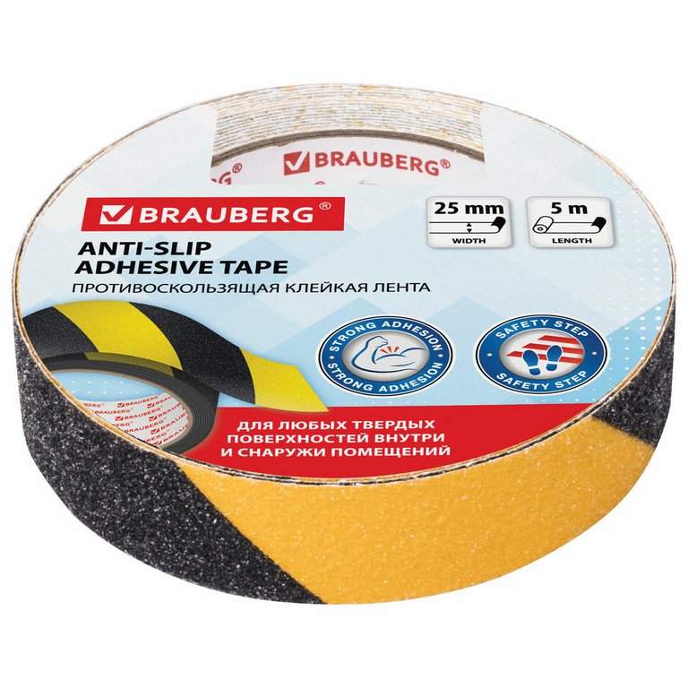 Лента противоскользящая черно/желтая 25мм*5м