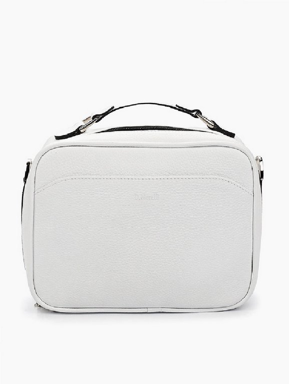 Сумка женская  D.Morelli, нат. кожа, белый, 23*18*9 см