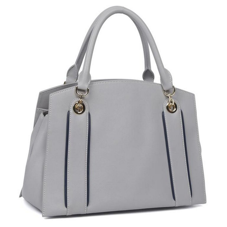 Сумка женская LEO VENTONI 32*23*14см, нат. кожа, серый