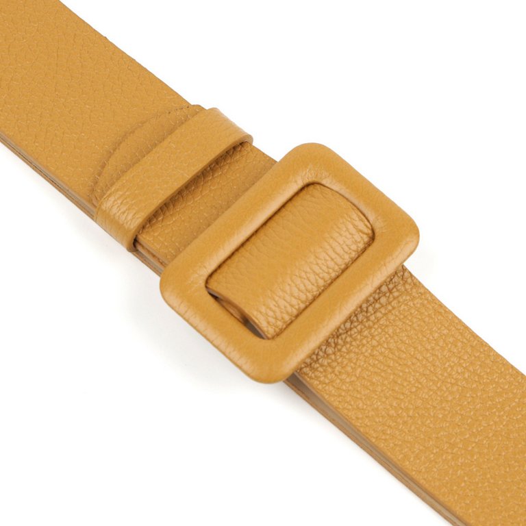 Ремень FABRETTI женский, натуральная кожа, размер 125, горчичный