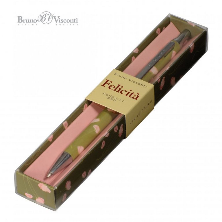 Ручка шариковая Bruno Visconti Felicita "Маки" в футляре, синяя, 0,7мм