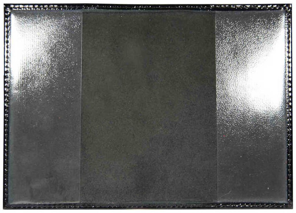 Обложка для паспорта, нат. кожа. лак  "Вдохновение" черный