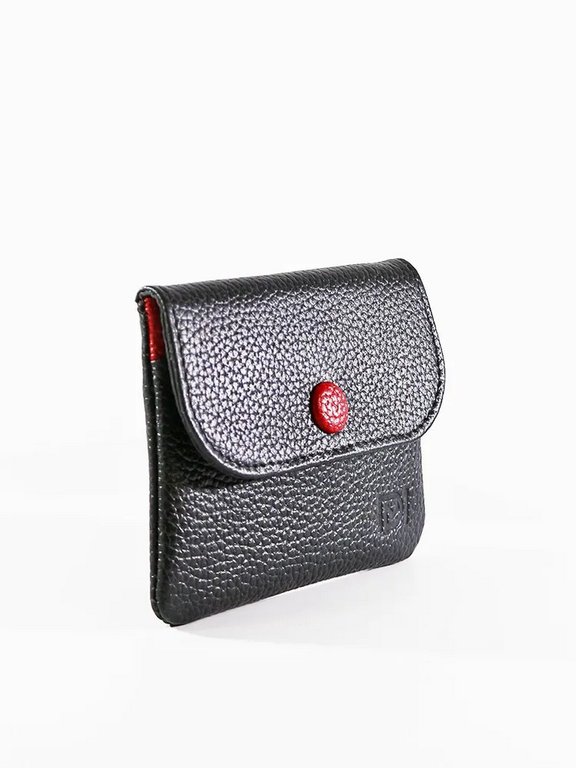 Портмоне D.Morelli женское "Бриенна"  мини, нат.кожа, черный