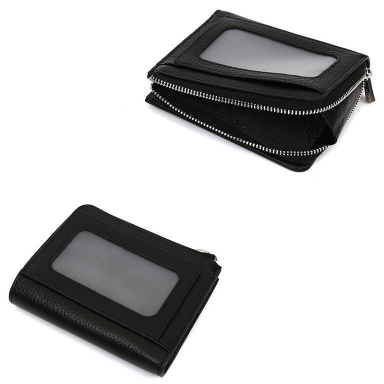 Портмоне FABRETTI женское, нат. кожа, 11*10*3см, черный