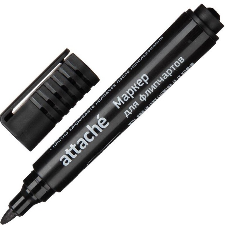 Маркер для флипчарта Attache 2-3мм черный круг.