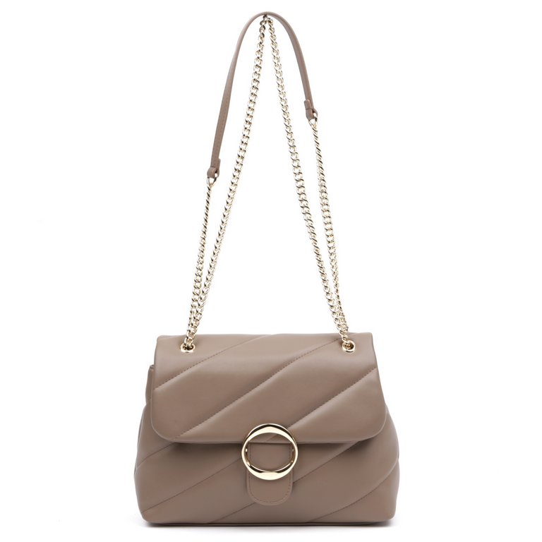 Сумка женская FABRETTI 27х19х10 см, нат. кожа, бежевый