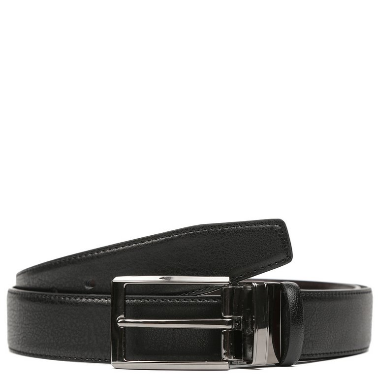 Ремень FABRETTI мужской, натуральная кожа, размер 130,  коричневый/чёрный