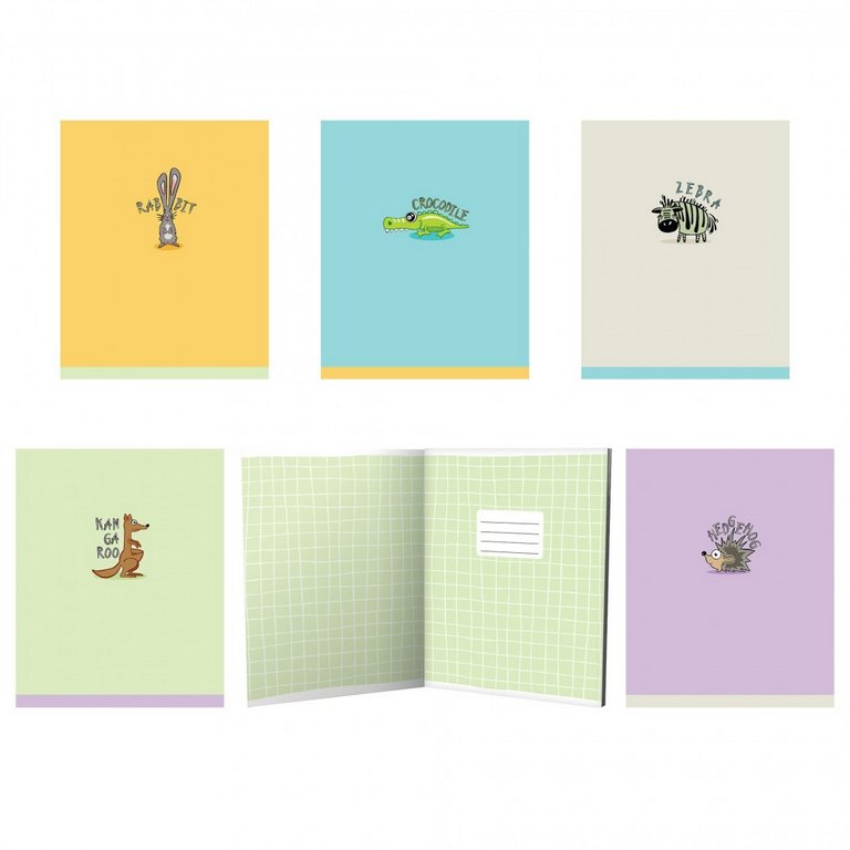 Тетрадь 48 лист кл. А5 на скрепке "Прикольные животные"