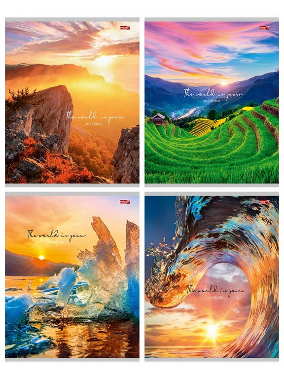 Тетрадь 96 лист лин. А5 на скрепке "ОЧАРОВАНИЕ ПРИРОДЫ" Profit