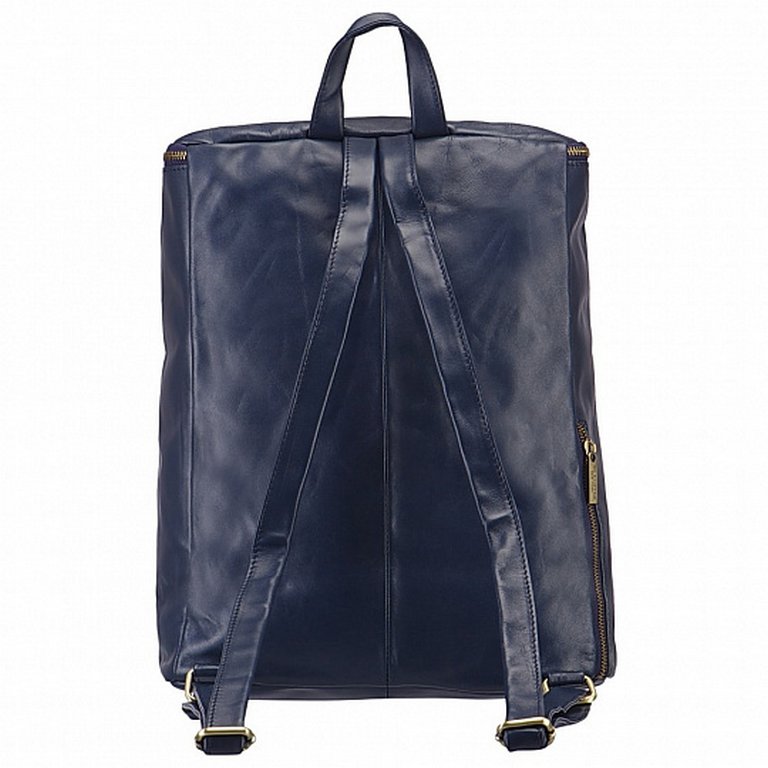 Рюкзак женский Dr.Koffer 32X38X15 см, нат.кожа,  синий